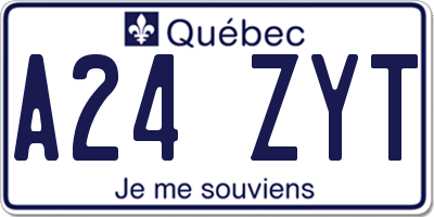 QC license plate A24ZYT