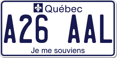 QC license plate A26AAL