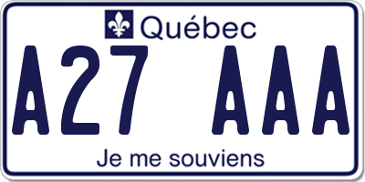 QC license plate A27AAA