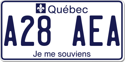QC license plate A28AEA