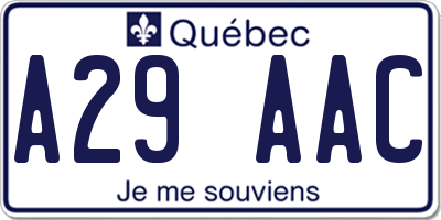 QC license plate A29AAC