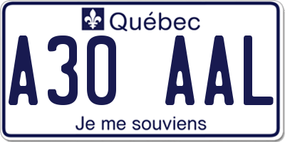 QC license plate A30AAL