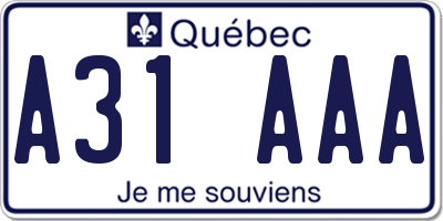 QC license plate A31AAA