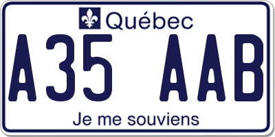 QC license plate A35AAB