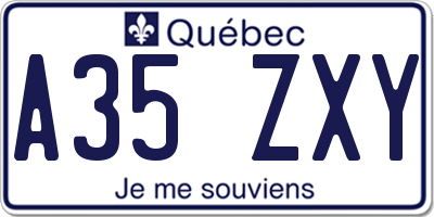 QC license plate A35ZXY