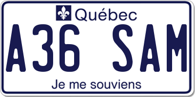 QC license plate A36SAM