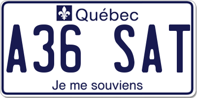 QC license plate A36SAT