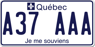 QC license plate A37AAA