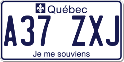 QC license plate A37ZXJ
