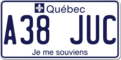 QC license plate A38JUC