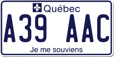 QC license plate A39AAC