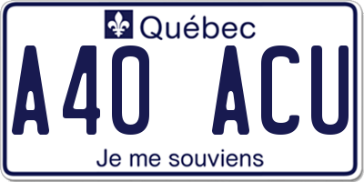 QC license plate A40ACU