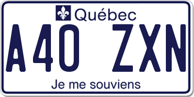 QC license plate A40ZXN