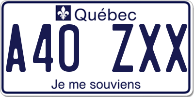 QC license plate A40ZXX