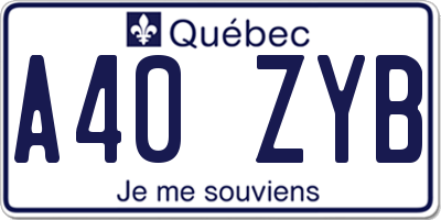 QC license plate A40ZYB