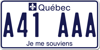 QC license plate A41AAA
