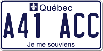 QC license plate A41ACC