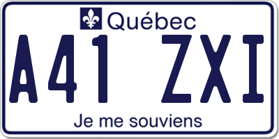 QC license plate A41ZXI