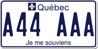 QC license plate A44AAA