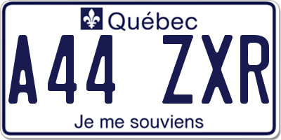 QC license plate A44ZXR