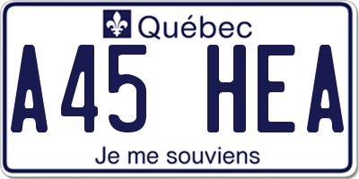 QC license plate A45HEA