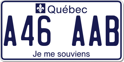 QC license plate A46AAB