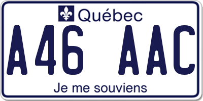QC license plate A46AAC