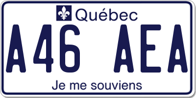 QC license plate A46AEA
