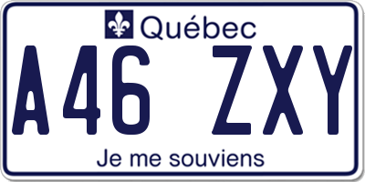 QC license plate A46ZXY