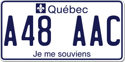 QC license plate A48AAC