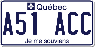 QC license plate A51ACC