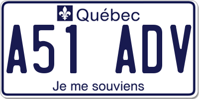 QC license plate A51ADV