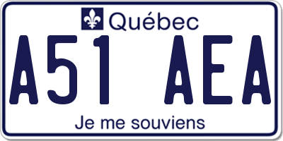 QC license plate A51AEA