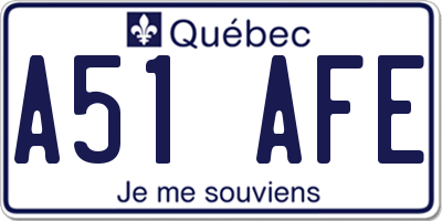 QC license plate A51AFE