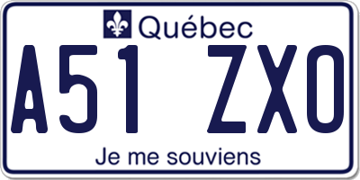 QC license plate A51ZXO