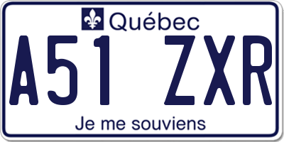 QC license plate A51ZXR
