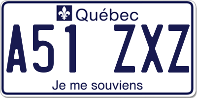 QC license plate A51ZXZ