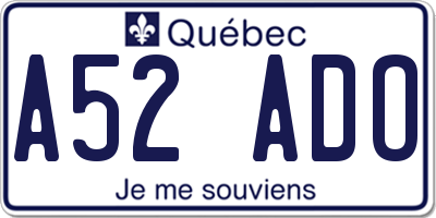 QC license plate A52ADO