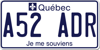 QC license plate A52ADR