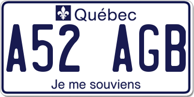QC license plate A52AGB