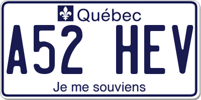 QC license plate A52HEV