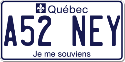 QC license plate A52NEY