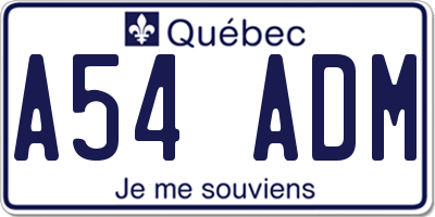 QC license plate A54ADM