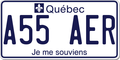 QC license plate A55AER