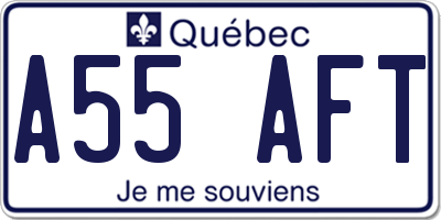 QC license plate A55AFT
