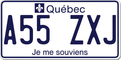 QC license plate A55ZXJ