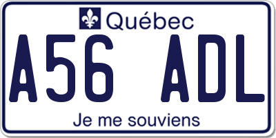 QC license plate A56ADL