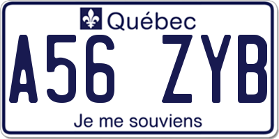 QC license plate A56ZYB