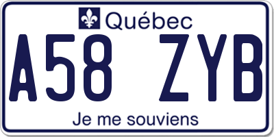 QC license plate A58ZYB