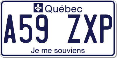 QC license plate A59ZXP